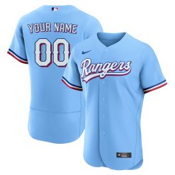 Custom Texas Rangers Light Blue Alternate Jersey – All Stitched