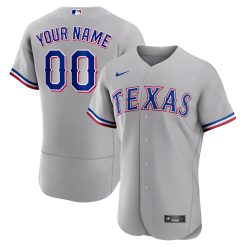 Custom Texas Rangers Gray Jersey – All Stitched