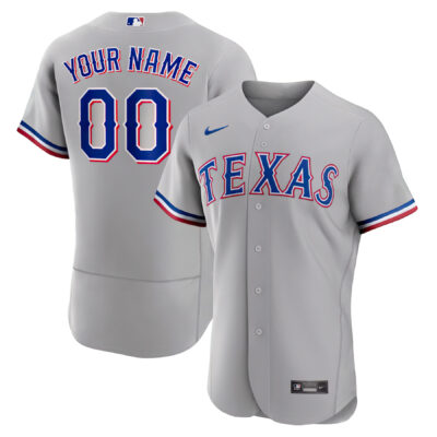 Custom Texas Rangers Gray Jersey – All Stitched