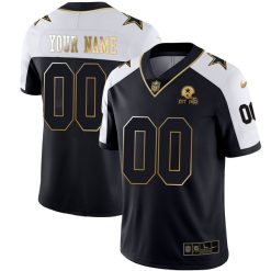 Custom Dallas Cowboys Alternate Black Gold Jersey – All Stitched