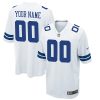Custom Dallas Cowboys White Game Jersey – All Stitched