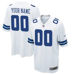 Custom Dallas Cowboys White Game Jersey – All Stitched
