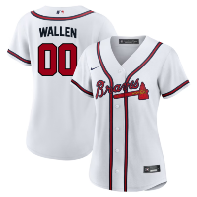 Alternative view of Morgan Wallen Atlanta Braves Custom Number Stitched Jersey - White