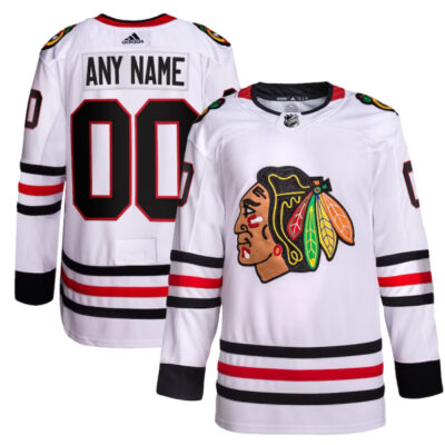 Custom Chicago Blackhawks White Jersey - All Stitched
