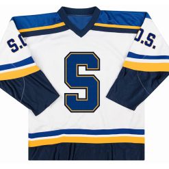 Alternative view of SZA "S" SOS Merch Hockey White/ Blue Jersey - All Stitched