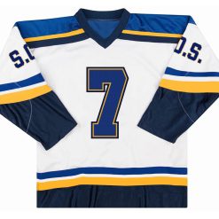 Alternative view of SZA "7" SOS Merch Hockey White/ Blue Jersey - All Stitched