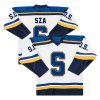 SZA "S" SOS Merch Hockey White/ Blue Jersey - All Stitched