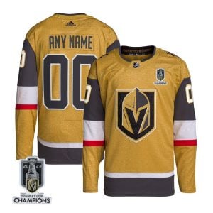 Custom Vegas Golden Knights Gold Premier Jersey - 2023 Stanley Cup Champions
