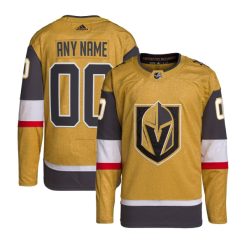Alternative view of Custom Vegas Golden Knights Gold Premier Jersey - 2023 Stanley Cup Champions