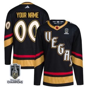 Custom Vegas Golden Knights Reverse Retro 2.0 Jersey - 2023 Stanley Cup Champions