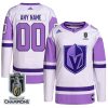 Custom Vegas Golden Knights Purple Jersey - 2023 Stanley Cup Champions