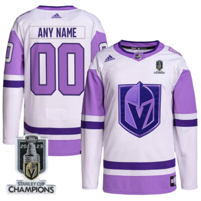Custom Vegas Golden Knights Purple Jersey - 2023 Stanley Cup Champions