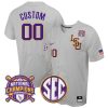 LSU Tigers College Baseball Patch Collection Stitched Jersey - Gray