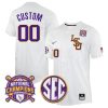 LSU Tigers College Baseball Patch Collection Stitched Custom Jersey - Natural