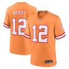 Tom Brady Tampa Bay Buccaneers Creamsicle Throwback Orange Jersey - All Stitched