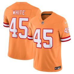 Alternative view of Devin White Tampa Bay Buccaneers Creamsicle Throwback Orange Jersey - All Stitched