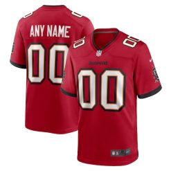 Custom Tampa Bay Buccaneers Home Game Jersey Red - All Stitched