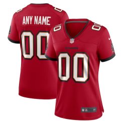 Alternative view of Custom Tampa Bay Buccaneers Home Game Jersey Red - All Stitched