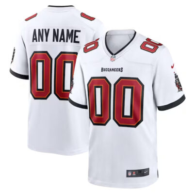 Custom Tampa Bay Buccaneers Away Game Jersey White - All Stitched