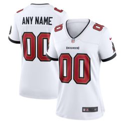 Alternative view of Custom Tampa Bay Buccaneers Away Game Jersey White - All Stitched