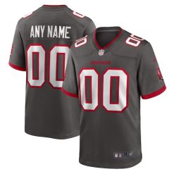 Custom Tampa Bay Buccaneers Pewter Game Jersey - All Stitched