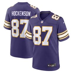 Alternative view of T.J. Hockenson Minnesota Vikings 2023 Classic Jersey - All Stitched