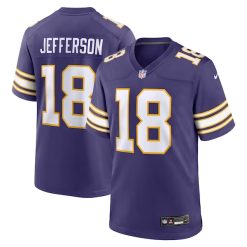 Alternative view of Justin Jefferson Minnesota Vikings Classic Jersey - All Stitched