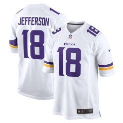 Alternative view of Justin Jefferson Minnesota Vikings Game Jersey- All Stitched