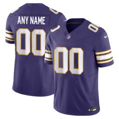 Custom Minnesota Vikings Purple Classic Game Jersey - All Stitched