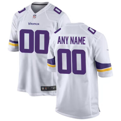 Custom Minnesota Vikings White Game Jersey - All Stitched