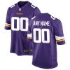 Custom Minnesota Vikings Home Game Jersey Purple - All Stitched