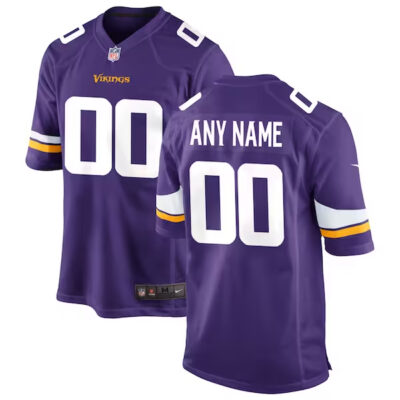 Custom Minnesota Vikings Home Game Jersey Purple - All Stitched
