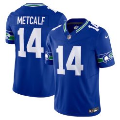 DK Metcalf Seattle Seahawks Royal Throwback Jersey - All Stitched