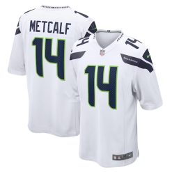 Alternative view of DK Metcalf Seattle Seahawks White/Grey/Navy Game Jersey - All Stitched