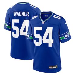 Alternative view of Bobby Wagner Seattle Seahawks Royal Throwback Jersey - All Stitched