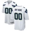 Custom Seattle Seahawks Away Game Jersey White - All Stitched