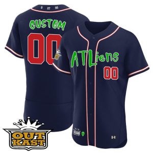Atlanta Braves Outkast ATLiens Custom Name and Number Navy Jersey - All Stitched