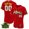 Atlanta Braves Outkast ATLiens Custom Name and Number Red Jersey - All Stitched