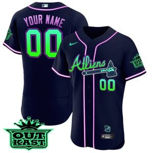 Atlanta Braves Outkast ATLiens Custom Name and Number Galaxy Jersey - All Stitched