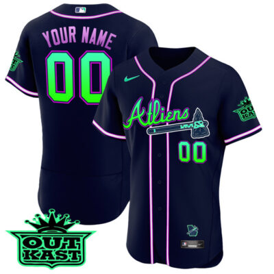 Atlanta Braves Outkast ATLiens Custom Name and Number Galaxy Jersey - All Stitched