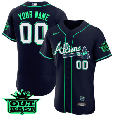 Atlanta Braves Outkast ATLiens Custom Name and Number Galaxy V1 Jersey - All Stitched