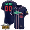Atlanta Braves Outkast ATLiens Custom Name and Number Navy Galaxy Jersey - All Stitched