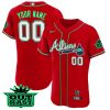 Atlanta Braves Outkast ATLiens Custom Name and Number Red Galaxy Jersey - All Stitched