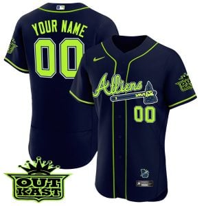 Atlanta Braves Outkast ATLiens Custom Name and Number V3 Jersey - All Stitched