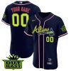 Atlanta Braves Outkast ATLiens Custom Name and Number Red V3 Jersey - All Stitched