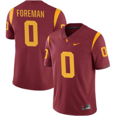 Alternative view of Korey Foreman USC Trojans College Football Cardinal Game Jersey - All Stitched