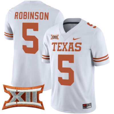 Bijan Robinson Texas Longhorns College Football White Game Jersey - All Stitched