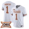 Xavier Worthy Texas Longhorns College Football White Game Jersey - All Stitched