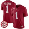 Jameson Williams Alabama Crimson Tide College Football Crimson Game Jersey – All Stitched