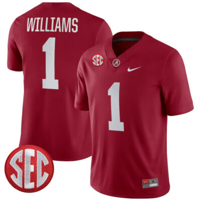 Jameson Williams Alabama Crimson Tide College Football Crimson Game Jersey – All Stitched